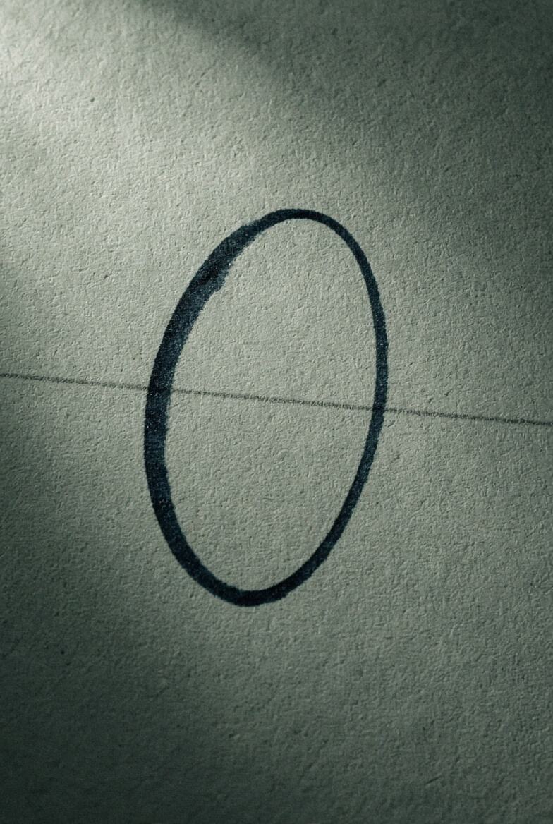 The character, written by hand