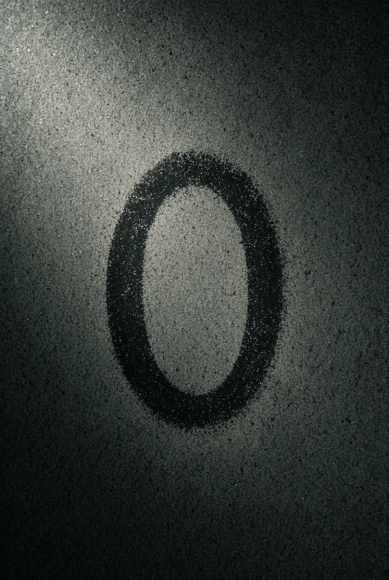 The character, now read as a zero