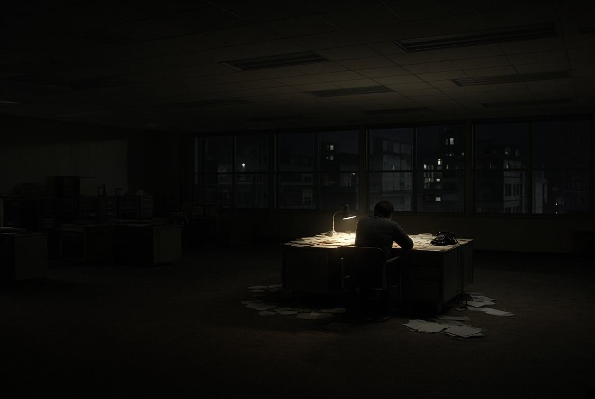 A desk at four in the morning